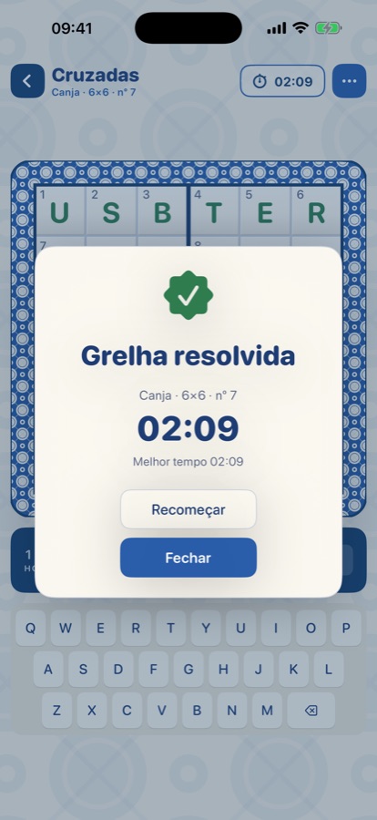 O cartão de grelha resolvida no iPhone, com o tempo